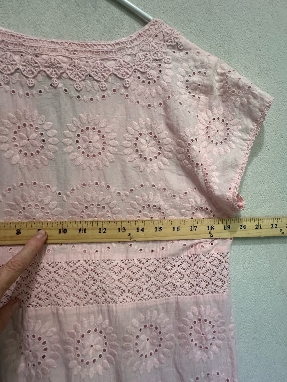 Calypso St. Barth Rondinara Pink Eyelet Crochet Tunic Dress - Women Sz M Resort - Picture 14 of 16
